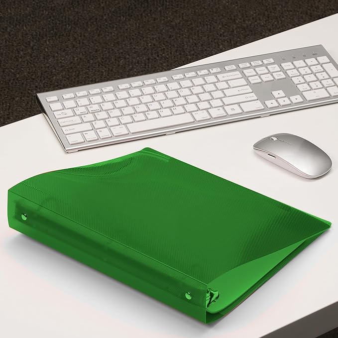 JAM PAPER Plastic 1.5 inch Binder - Green 3 Ring Binder - Sold Individually