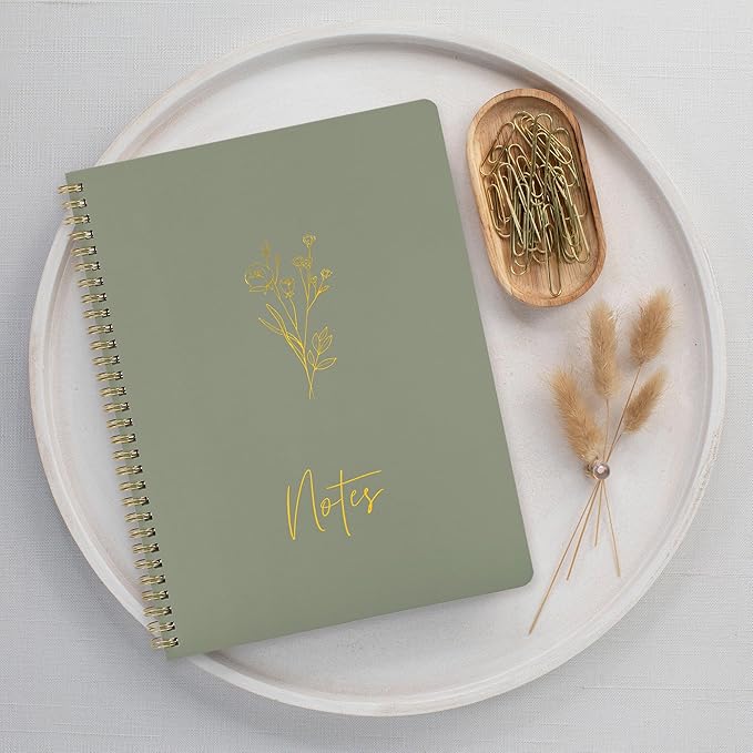 ZICOTO Aesthetic Spiral Notebook Set of 3 For Women 10.5 x 8 - Large College Ruled Journal/Notebook with Large Pockets And Lined Pages - Perfect Supplies to Stay Organized at Work or School