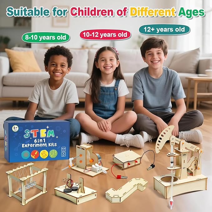 STEM Science Kits for Kids Ages 8-12, Wood Arts and Craft Kits for Boys 6-8, Wooden 3D Puzzles, STEM Toys for Boys Girls Age 8-12 5-7 8 10 12 13 14 Gift Idea.
