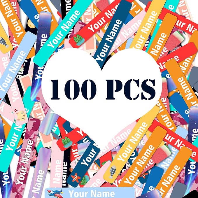 120 PCS Personalized Labels for Kids，Custom Name Tag Stickers Labels Waterproof for School Supplies,Water Bottle,Lunch Box,Toys(2.3 x 0.4 in)