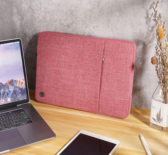 NIDOO 13.3 Inch Laptop Sleeve Case 14 inch Protective Notebook Bag for 13.5" Surface Laptop 6 5 4/14" MacBook Pro M3 M4 2024/13.3 ThinkPad X13 / 14" Yoga Slim 7i Pro Women, Red