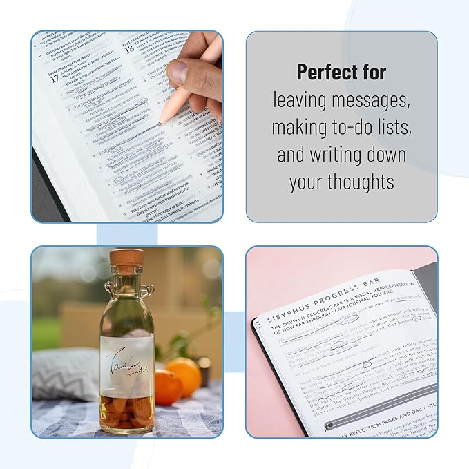 Mr. Pen- Transparent Sticky Notes Set, 1000 Sheets, 6 Sizes, Waterproof Transparent Sticky Note Pads for Bible Study, Annotating Books, Office, School, Planning, Journaling & Organization