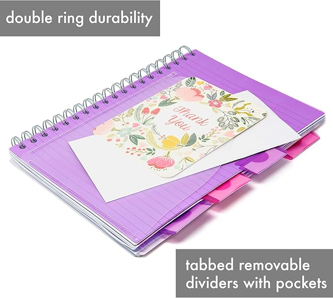 Pukka Pad 5 Subject Spiral Notebook 3-Pack - 200 Pages, 100 Sheets of 80GSM Paper with Repositionable Dividers & Perforated Edges for School & Office Planning & Organization - B5-7 X 10, Pastel