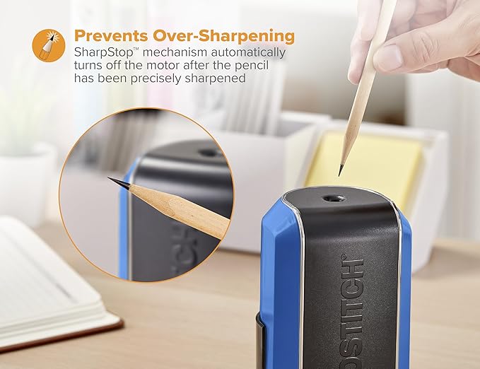 Bostitch Office Vertical Electric Pencil Sharpener, Powerful Stall-Free Motor, Prevents Over-Sharpening, Blue (EPS5V-Blue)