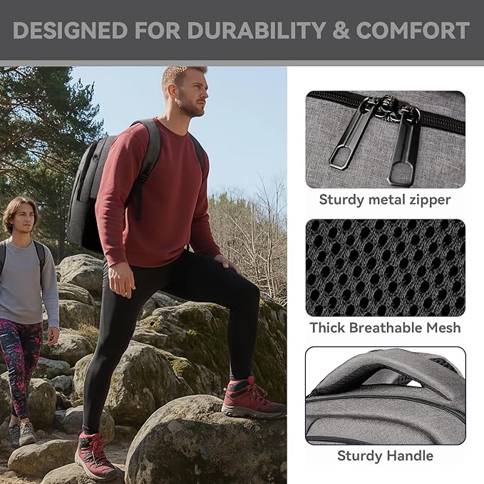 AREYTECO Travel Backpack, 17 Inch Laptop Backpack Airline Approved, Business Anti Theft Slim Sturdy Work Computer College High School Backpack Bag Fits 17.3 Inch Notebook for Men Women, Grey