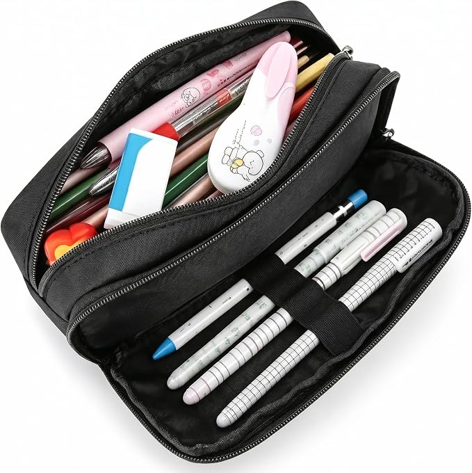 Della Gao Pencil Case, Large Pencil Pouch Nylon Pencil Box | Office Stationery Organizer, Multifunctional Pencil Bag for Men Women