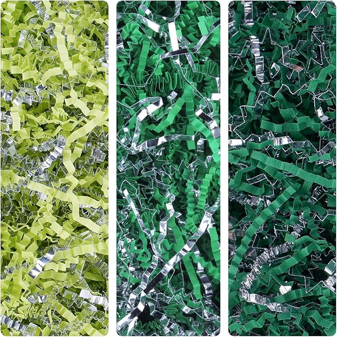 Crinkle Cut Paper Shred Filler 8 oz (1/2 lb) Gift Wrapping & Gift Basket Filler for Christmas, Halloween & Wedding Decorations,Easter Basket Grass Filler ,Crafting Activities,Many Color Options (Dark