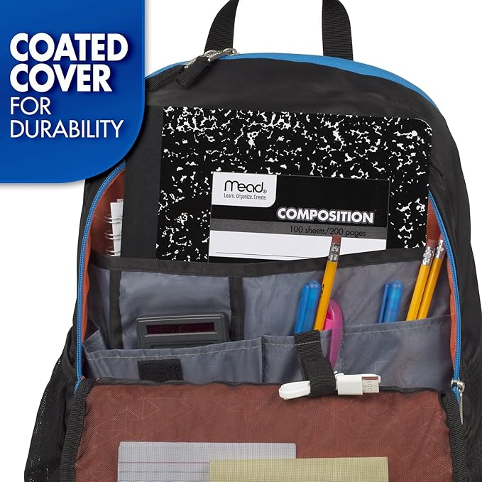 Mead Composition Notebook, 12 Pack, College Ruled Paper, 7-1/2" x 9-3/4", 100 Sheets per Comp Book, Black Marble (38111)