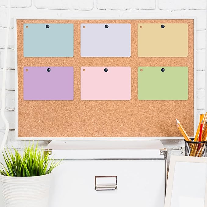 zmybcpack 6 Pack Blank Index Cards 4 x 6 Inches, 360 PCS Colored Blank Index Flashcards Blank Flash Cards with Rings, Note Cards Punched for Study, Office and Home
