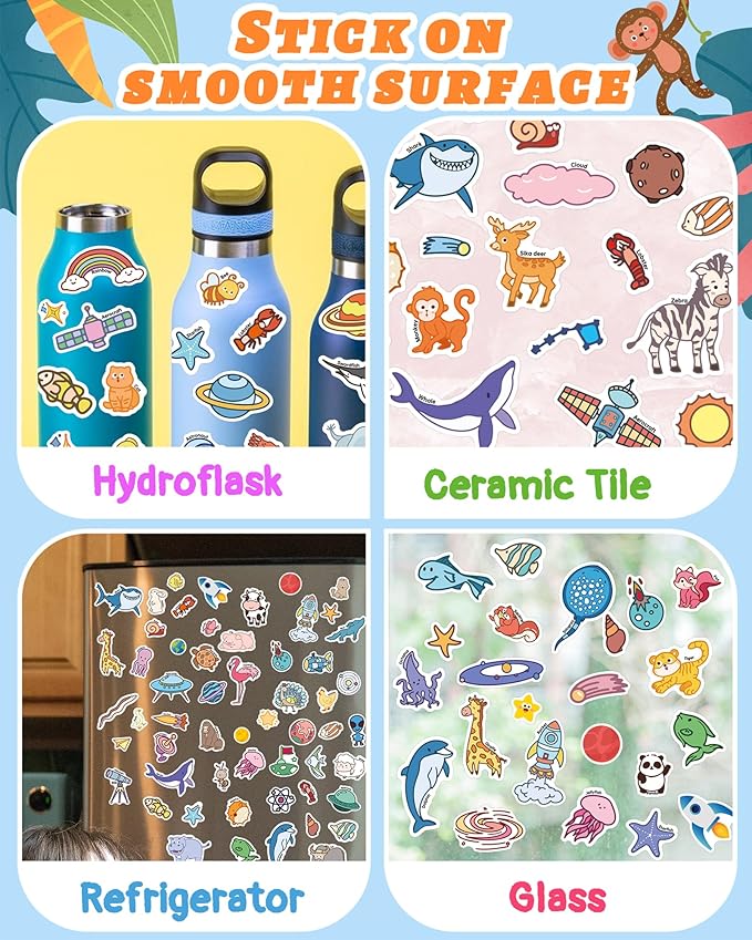 Benresive Reusable Sticker Book for Toddlers & Stickers for Kids, Toddler Travel Toys, Craft Activities, Boys & Girls Birthday Gifts