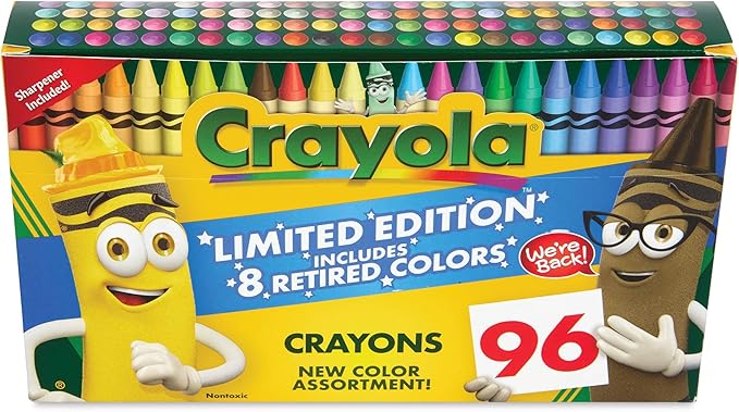 Crayola Limited Edition Crayons - Set of 96 with 8 Retired Colors