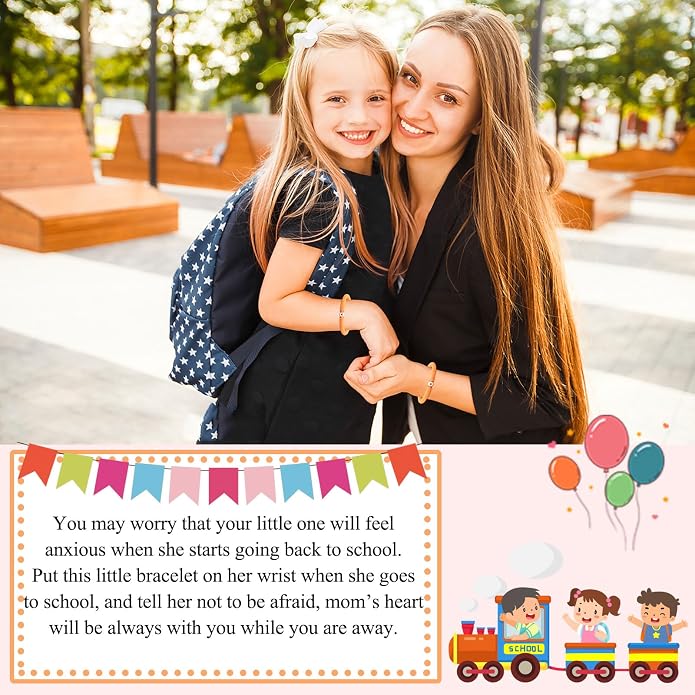UPROMI First Day of Preschool/Kindergarten/1st Grade/2nd Grade/School Gift, Back to School Bracelet Mommy and Me Dad and Son