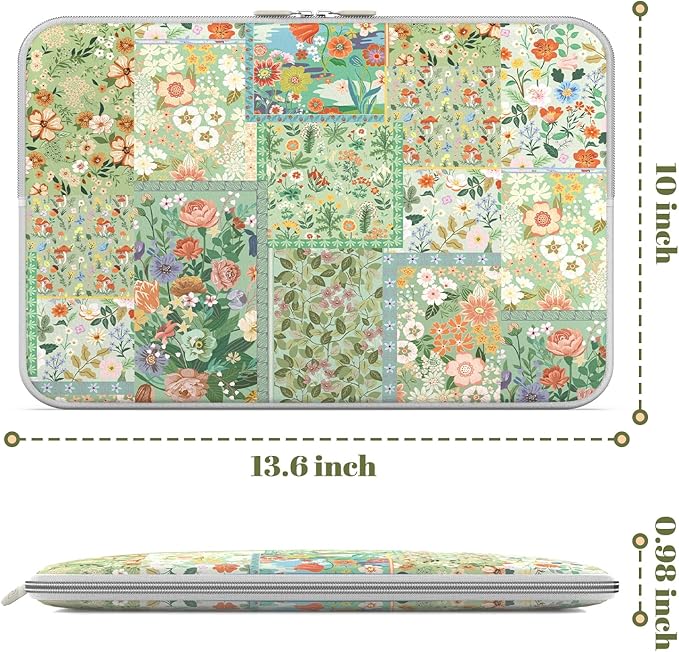 iCasso Laptop case 13 inch for MacBook Air 13-13.6 inch,Aesthetic Laptop Sleeve for MacBook Neo/Pro 13 inch, Slim Protective Travel Carrying Case Sleeve for 13 inch Chrome, HP, Dell,Green Puzzle