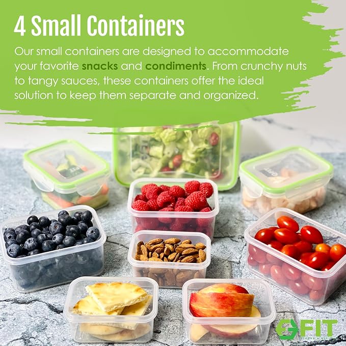 Bento Boxes for Kids and Adults, BPA-Free Lunch Containers, Clear, 7 Pack | Lunch Box Meal Prep Containers with Lids, Snack Boxes, Airtight Lid, Dishwasher Freezer Microwave Safe, 3×39oz, 2×17oz, 2×6oz