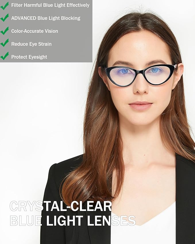 EYEURL 4-Pack Reading Glasses for Women-Cat Eye Blue Light Blocking Fashion Reader mit Spring Hinge,Anti-Glare Cat Eye Reading Glasses for Women,2.5