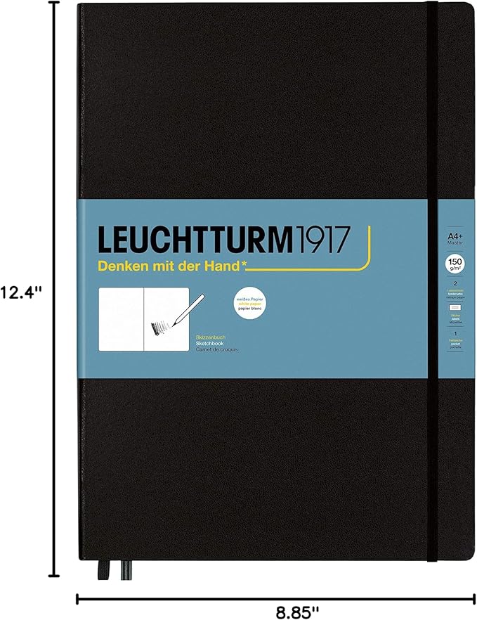 Leuchtturm1917 - Master A4 Hardcover Sketchbook (Black) - 112 Pages of 150g/m² Paper