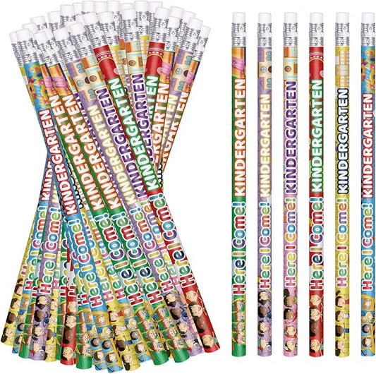 Kindergarten Pencils Colorful Birthday Pencils Fun Inspirational Pencil Back to School Pencil (36)