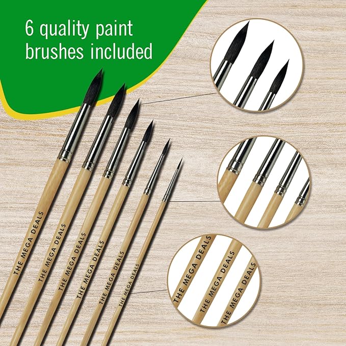 Watercolor Paint Set - 2 Packs of 16 Vivid Colors Watercolor Paint and 6 Paintbrushes for Kids Watercolors Supplies Set - Ultimate Gifting Bundle Water Color Painting Kids