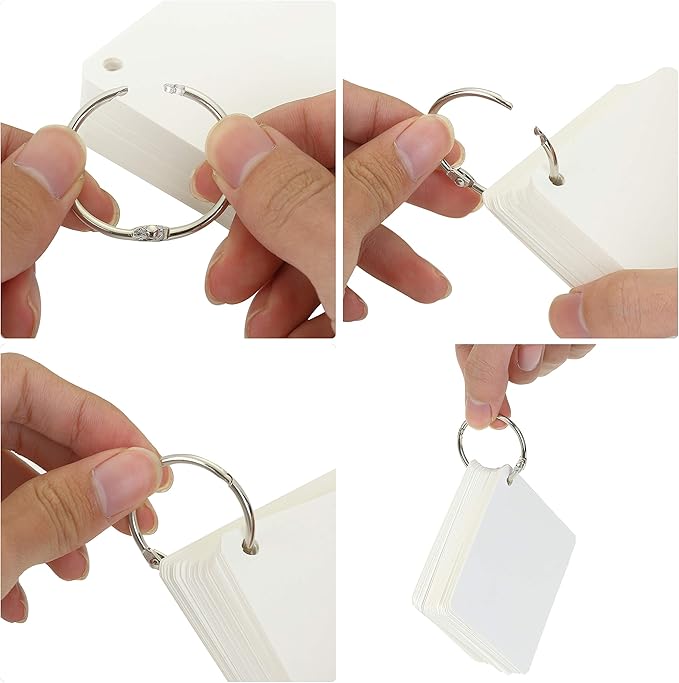 Mr. Pen- Loose Leaf Binder Book Rings, 5 Assorted Sizes (0.6", 1", 1.2", 1.5",2"), 36 Pack, Metal Binder Rings for Index Cards, Keychains, School, Home, Office, Silver