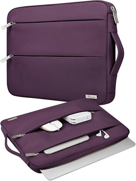 Voova Laptop Sleeve Carrying Case 14 15 Inch Compatible with MacBook Air 15 M2/M3/M4 2022-2025, MacBook Pro 15, Hp Chromebook 14, Waterproof Slim Computer Cover Bag,Dark Purple