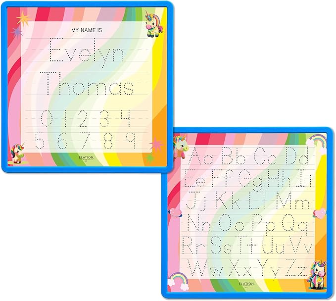Kid's Name Tracing Board | Dry Erase Letter Tracing | Reusable Writing Practice Board | Personalized | Baby Unicorn Theme