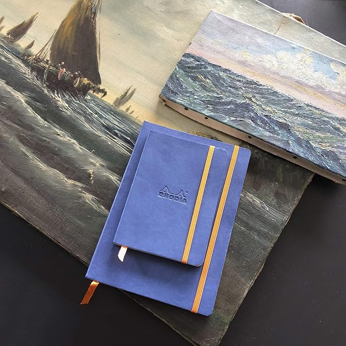 Rhodia Rhodiarama SoftCover Notebook - 72 Dots Sheets - 4 x 5 1/2 - Sapphire Cover