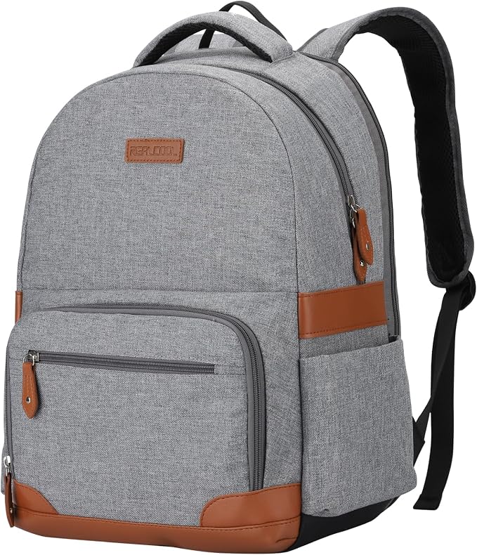 RealCool 15.6-17.3" Laptop Backpack, 31L Water Resistant Travel Bag | Independent frame opening, lightweight ,multi-compartments, ergonomic padded straps, luggage belt, for School,Business Trip
