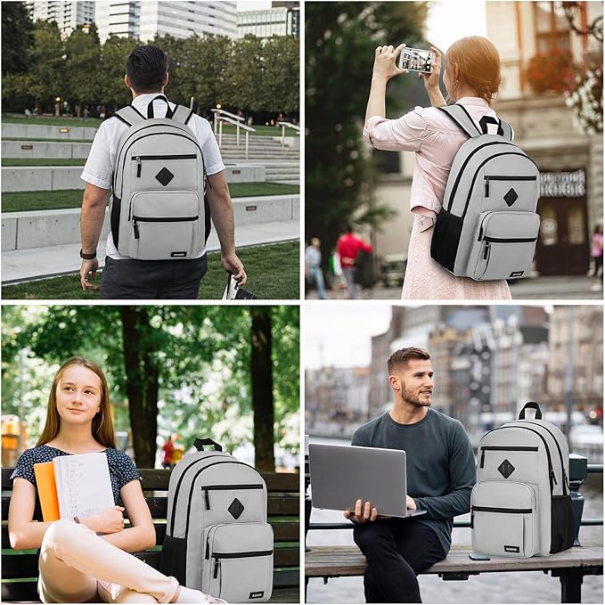 BIKROD Backpack for Men and Women, Lightweight Casual School Backpack for Teens Boys and Girls, Daily-use Travel Laptop Backpack with 17.3 Inch Notebook, High School Bookbag