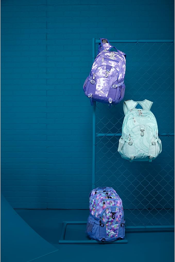 High Sierra Loop-Backpack, Travel, or Work Bookbag with tablet-sleeve, Marble, One Size