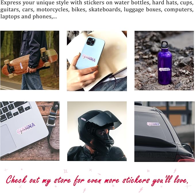 Custom Name Sticker - Customizable Colorful Stickers - Vinyl Decals for Laptops, Hydro Flasks, Phones, Water Bottles, Notebook, Helmet, Tumbler, Phone Case