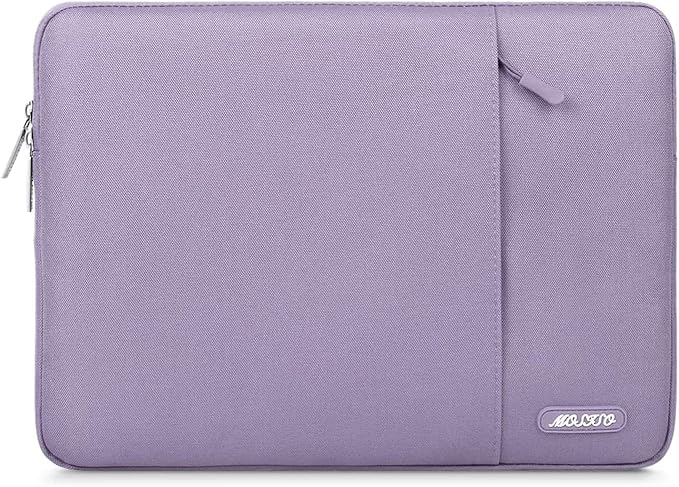MOSISO Laptop Case 16 inch, 15-15.6 inch Laptop Sleeve Compatible with MacBook Pro 16 M5 M4 M3 M2 M1, HP Acer Dell Lenovo ASUS, Polyester Vertical Computer Sleeve Bag with Pocket, Purple