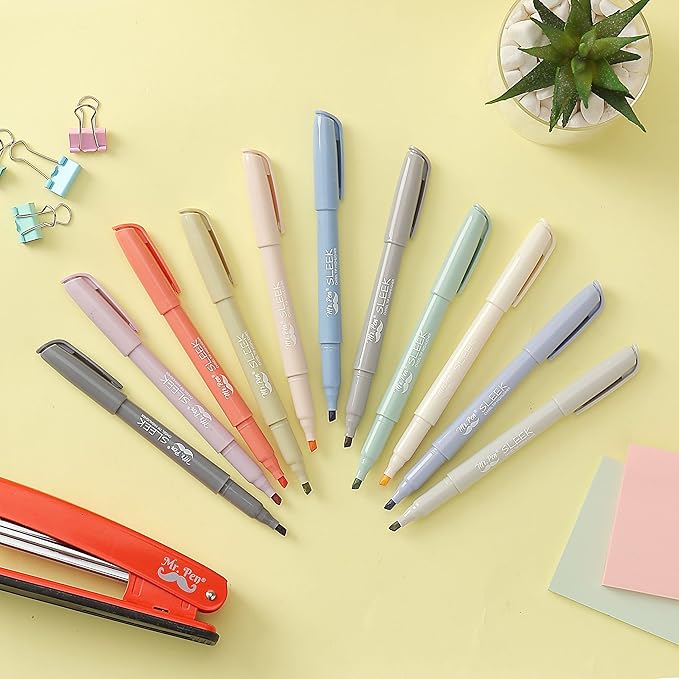 Mr. Pen- Highlighters, 12 Pack, Morandi Colors, Chisel Tip, Quick-Dry, Smear-Resistant, Odorless Highlighters for School, Office & Journaling
