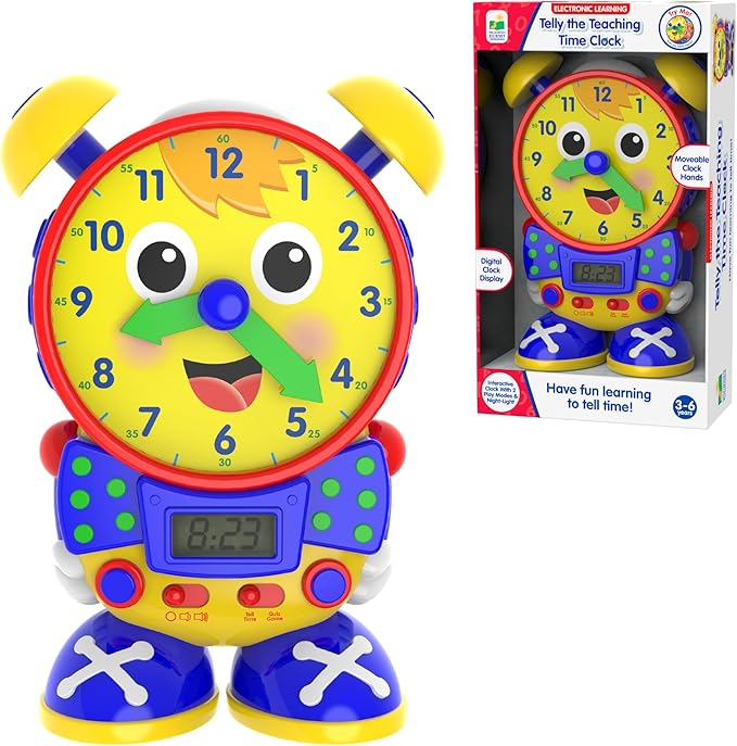 The Learning Journey Telly the Teaching Time Clock – Interactive Analog & Digital Time Learning Toy – Educational Toddler Clock for Ages 3+ – Award-Winning