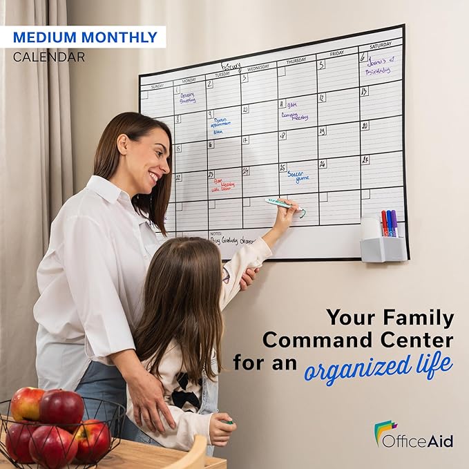 Large Dry Erase Calendar for Wall 24x36, Giant Family Office Big Reusable, Monthly Planner Erasable Month, Rolled Whiteboard White Board, 36x24 Calendar Dry Erase for Undated Wall Large Classroom