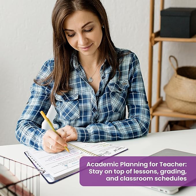 Planner 2026–2027, Academic Monthly Weekly Spiral Calendar, July 2026 – June 2027, Hardcover Agenda Notebook with Tabs, 6.3" x 8.5", Perfect for Students, Teachers, School & Daily Planning - Violet Lagoon