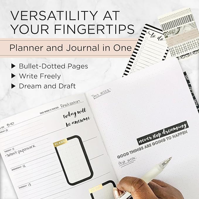 Wordsworth & Black A5 Undated Weekly, Monthly Planner, A5 Paper, Rose Gold