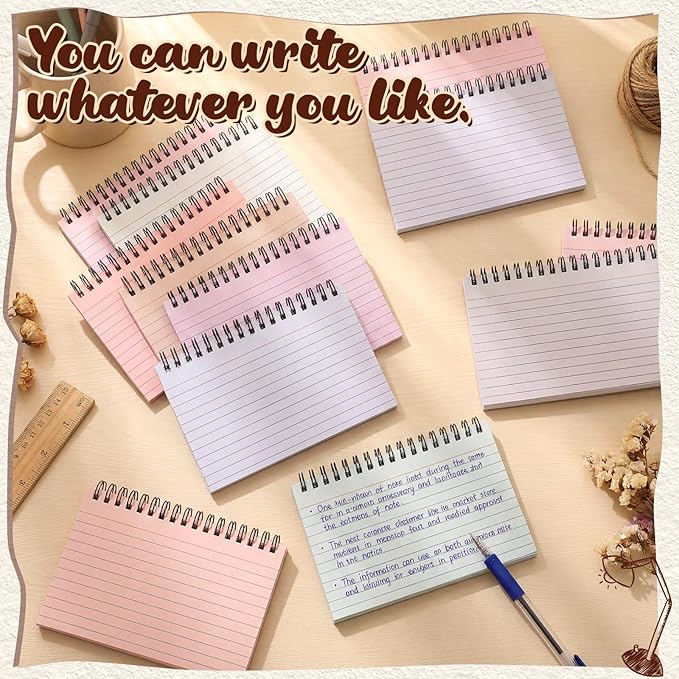 12 Pcs Large Index Cards with Ring Set 4x6 Colored Ruled Notecards with Waterproof Covers Spiral Flashcards for Studying, Learning, College, School, Office, Home Supplies(Dreamy)