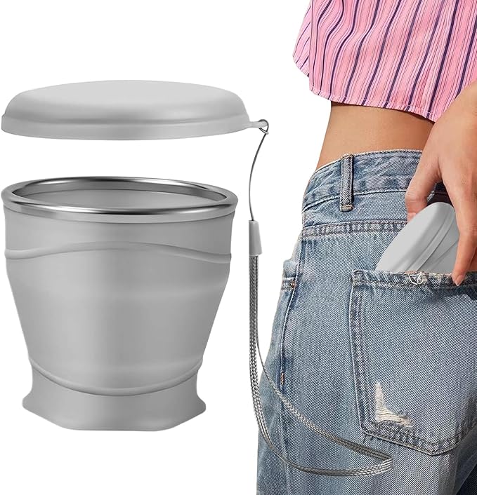 Foldable Cup with | Grade Silicone Portable Drinking Cups,Leakproof Bottle | for Backpacking Outdoors Travel Men Kids Friends