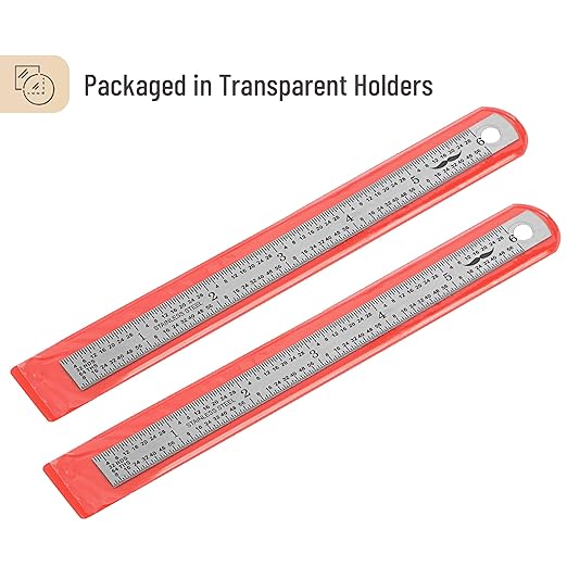 Mr. Pen- Machinist Ruler, 6 Inch, 2 Pack, Stainless Steel Imperial, Precision Measuring Tool, 1/10, 1/100, 1/32, 1/64 Inch Graduation for Engineering, Carpentry, Drafting, Office, School