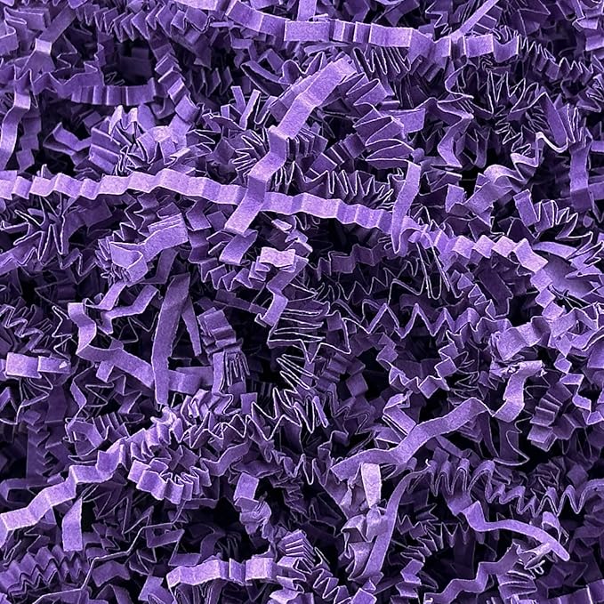 1LB Crinkle Cut Paper Shred Filler for Gift Box Bag and Basket On Holidays(Purple)