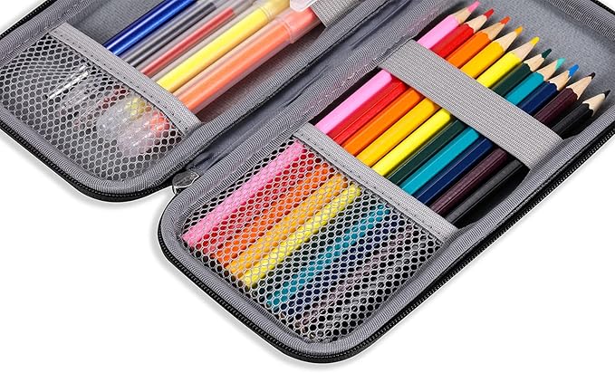Upgraded Hard Pencil Case Box for Adults,Durable Pen Carrying Case with Zipper-Gray