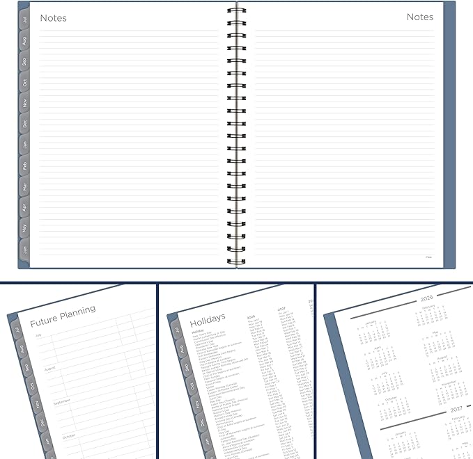 Mead Planner 2026-2027 Weekly & Monthly Academic 15-Month April-June, 8.5" x 11", Composure Blue (CAW62020)