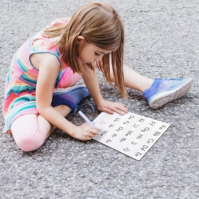Handwriting Practice Letter Tracing for Kids: Board for Cursive & Printing Style with Dry Erase Marker for Preschooler - Reusable Wipe Clean ABC Alphabet Learn to Write, 8.3 x 11 Inches