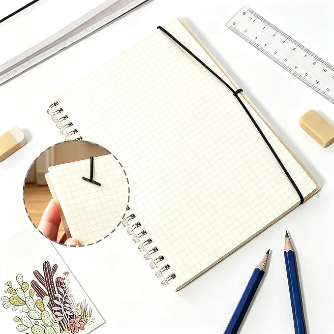 Smilo Graph Grid Paper Notebook,160 Pages Per Pack, A5, 3 Pack