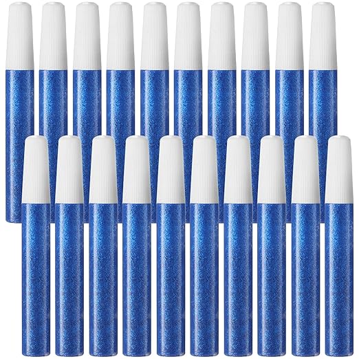 20 Pcs Blue Glitter Glue Sticks for Crafts Perfect Glitter Stick for DIY Arts School Projects, Scrapbooking, and Art Creations (Blue)