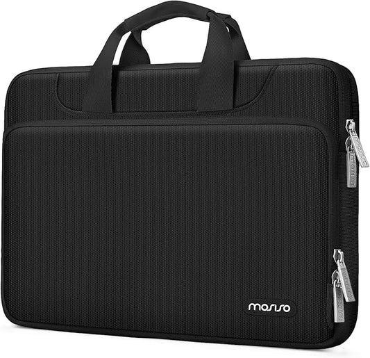 MOSISO 360 Protective Laptop Case 13.3 inch, 13-13.3 inch Laptop Sleeve Compatible with MacBook Neo/Air 13.6/Pro 13/Pro 14, HP Dell ASUS Lenovo, Computer Bag with Front Raised Pocket & Belt, Black
