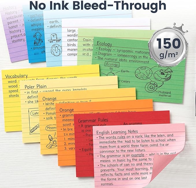Koogel 1200PCS Index Cards 3x5, Colored Ruled Index Cards Bulk for Back To School, Heavy Notecards Memo Scratch Pad for Studying Teachers Classroom Note Taking Office College Supplies, 12 Colors