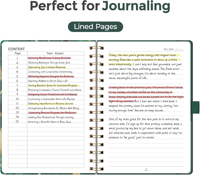 AHGXG Spiral Journal Notebook, 160 Lined Pages, A5 Size (5.7'' x 8.3'')
