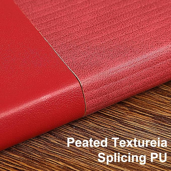 Lined Journal Notebook for Work College Ruled Note Book 5.79"x8.27" A5 PU Leather Daily Journaling 216 Pages for Women Men Writing Home School Supplies Business (Red/Darkgreen)
