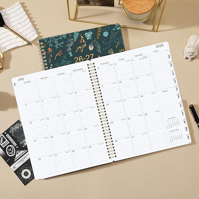 Planner 2026-2027 - Academic Planner 2026-2027, Planner Weekly and Monthly, Jul 2026 - Dec 2027, 8.5" x 11" Planners Calendar with Tabs & Pocket, Flexible Cover, Twin-Wire Binding